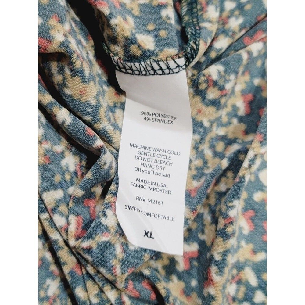 LuLaRoe Women's Christmas-like A-line Azure Stretchy Skirt Blue Red Tan, Size XL - Picture 6 of 9